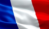 French flag waving in wind video footage Full HD. Realistic French Flag background. France Flag Looping Closeup 1080p Full HD 1920X1080 footage. France EU European country flags Full HD